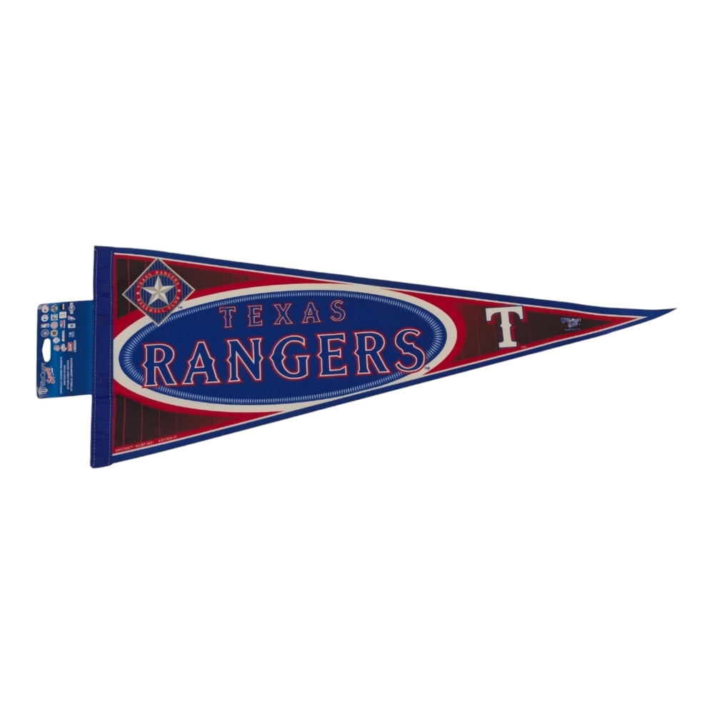 Y2K Texas Rangers MLB Wincraft Felt Pennant 30" X 12" Deadstock
